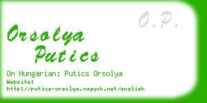 orsolya putics business card